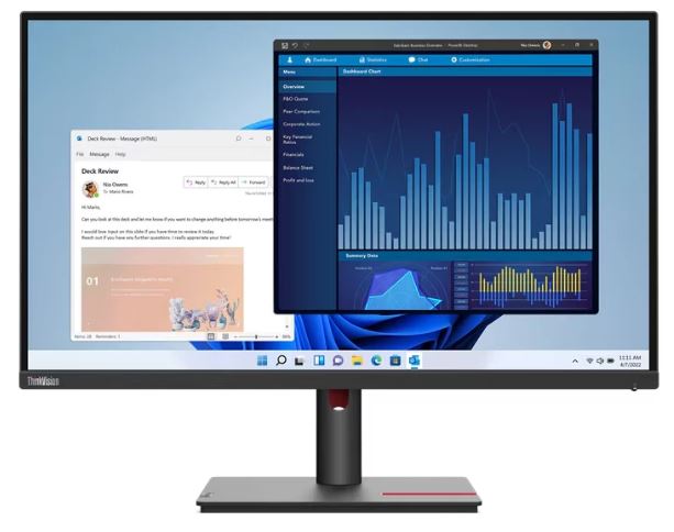 

Монитор 27" Lenovo ThinkVision T27p-30 63A9GAR1CB 3840x216 WLED, 16:9, IPS, 350cd, 1300:1, 3M:1, 4ms, 178/178, DP, HDMI, 4*USB, 60Hz, Tilt, HAS, VESA,, ThinkVision T27p-30
