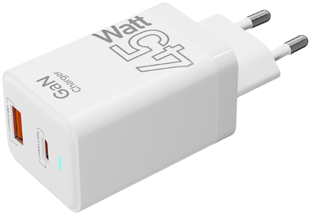 

Зарядное устройство сетевое Lyambda SLT-45 45Вт GaN c 2-мя выходами (PD+QC3.0), SLT-45