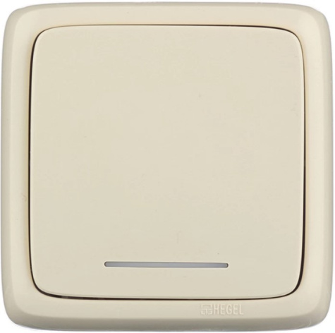 Изображение товара Выключатель одноклавишный HEGEL ВА10-114-01 для домашнего и офисного освещения
