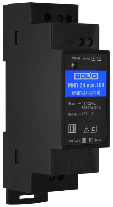 

Модуль Болид МИП-24 исп.100 источника питания (МИП-24-1/П10), МИП-24 исп.100