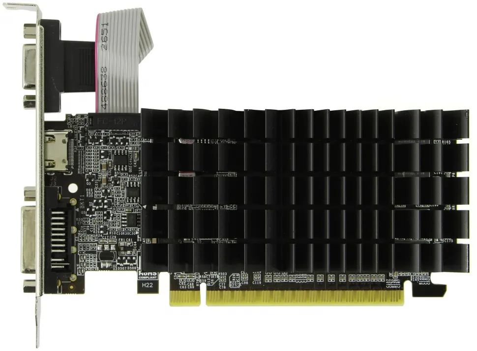 

Видеокарта PCI-E Afox GeForce 210 (AF210-1024D3L5-V2) 1GB DDR3 64bit 40nm 589/1200MHz DVI-I/HDMI/D-Sub, GeForce 210