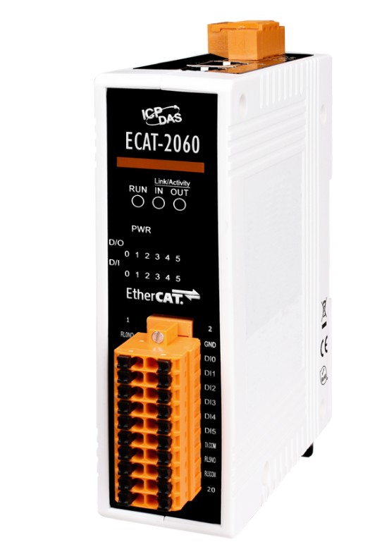 

Модуль ICP DAS ECAT-2060 EtherCAT Slave I/O Module with Isolated 6-ch DI and 6-ch Relay DO (RoHS), ECAT-2060
