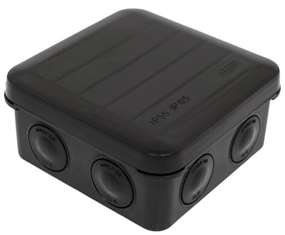 Изображение товара Распределительная коробка RUVinil 67240Ч для открытой проводки 8 вводов пластик