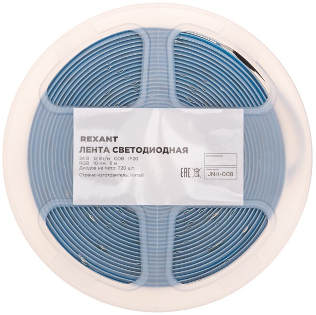 

Лента светодиодная Rexant 147-103 24В, COB 12Вт/м, 720 LED/м, RGB, 10мм, 5м, IP20, 147-103