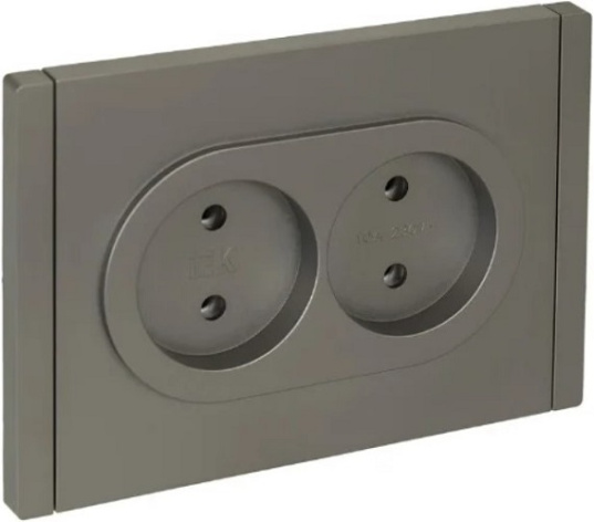 Изображение товара Двойная встраиваемая розетка IEK FP-R20-10-1-К46 серия FORTE&PIANO без заземления
