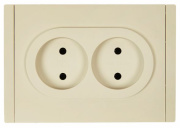 фото Розетка двухместная без заземления  IEK FP-R23-10-1-K10