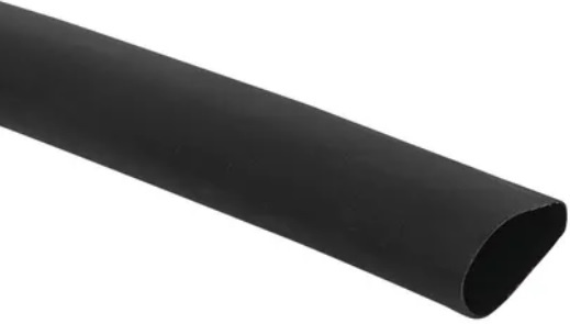 Изображение товара Термоусаживаемая трубка EKF tut4-k24-b черная 1 м, клеевая, тонкостенная