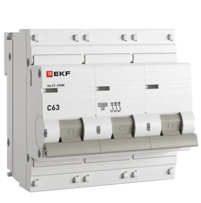 Изображение товара Автоматический выключатель EKF mcb47100m-3-63C-pro ВА 47-100 PROxima