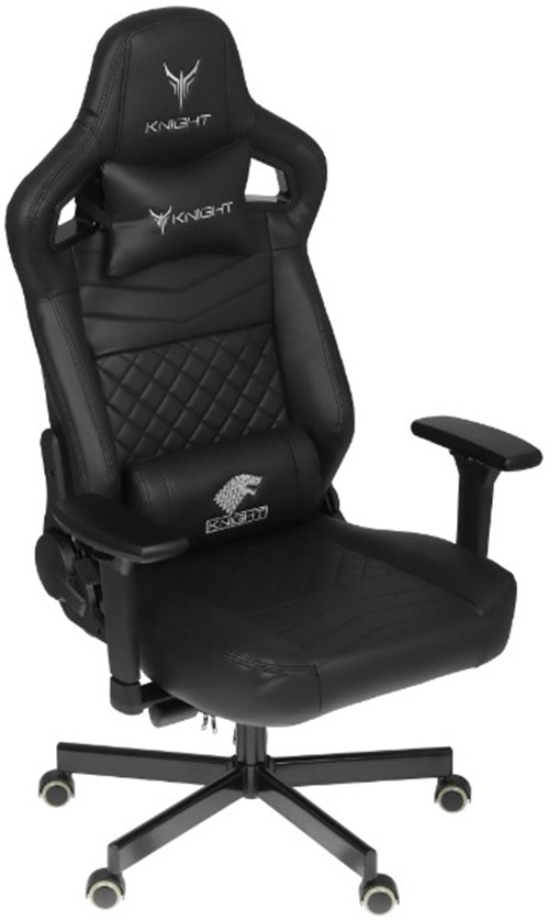 

Кресло игровое Knight Hunter черное, экокожа, крестовина металл., Hunter