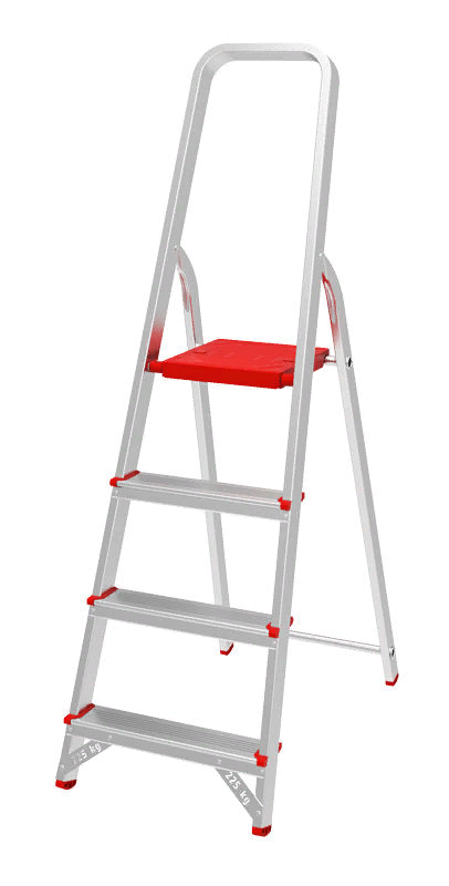 

Стремянка алюминиевая НОВАЯ ВЫСОТА NV3110 3110104 односторонняя, проф., 4ступ., NV3110