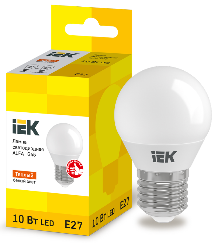 Лампа IEK LLA-G45-10-230-30-E27