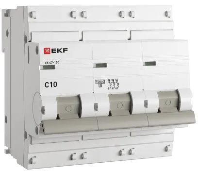 

Автоматический выключатель EKF mcb47100-3-10C-pro 3P 10А (C) 10kA ВА 47-100 PROxima, mcb47100-3-10C-pro