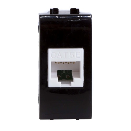 

Розетка DKC 77654N компьютерная RJ45 кат.5e, черная, 1 модуль, "Brava", 77654N