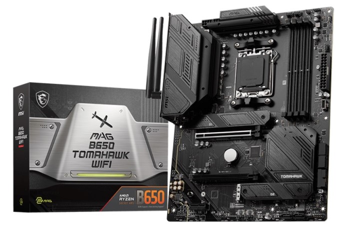 

Материнская плата ATX MSI MAG B650 TOMAHAWK WIFI (AM5, AMD B650, 4*DDR5 (7600), 6*SATA 6G RAID, 3*M.2, 3*PCIE, 2.5Glan, WiFi, BT, HDMI, DP, USB Type-C, MAG B650 TOMAHAWK WIFI