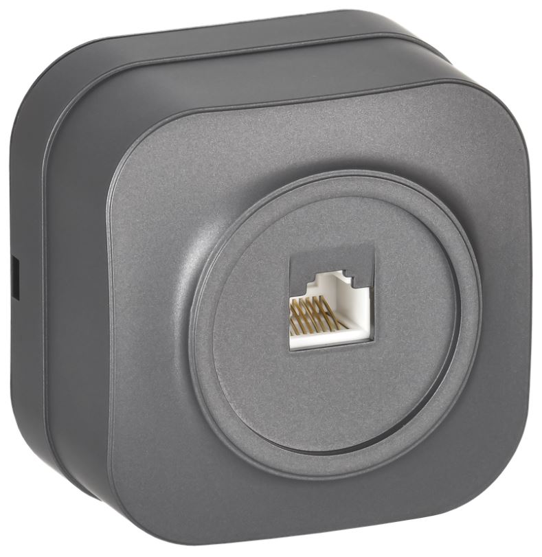 

Розетка компьютерная IEK EKH10-K46M GLORY для открытой установки RJ45 кат.5E РК10-ХСм сталь матовый, EKH10-K46M