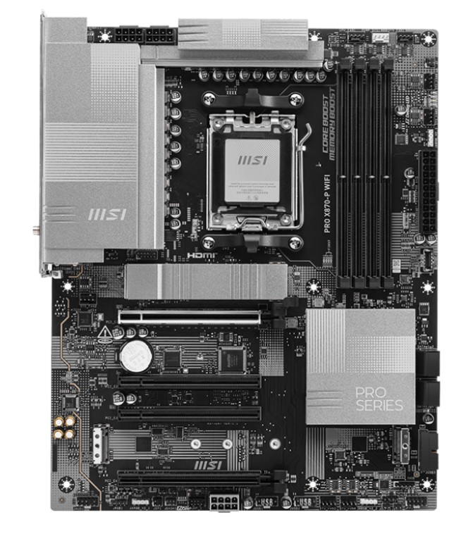 

Материнская плата ATX MSI PRO X870-P WIFI (AM5, AMD X870, 4*DDR5 (8200), 4*SATA 6G RAID, 3*M.2, 4*PCIE, 5Glan, WiFi, BT, 6*USB A, 8*USB 2.0, 3*Type C, PRO X870-P WIFI