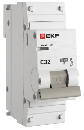 

Автоматический выключатель EKF mcb47100-1-32C-pro 1P 32А (C) 10kA ВА 47-100 PROxima, mcb47100-1-32C-pro