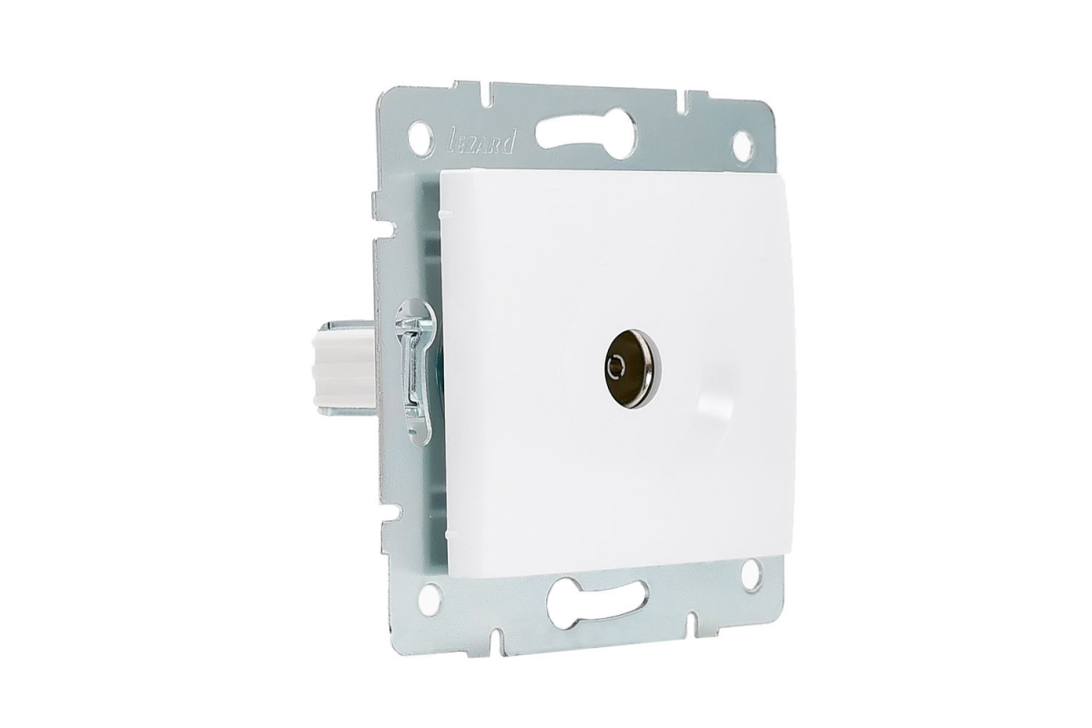 

Розетка телевизионная Lezard 707-0288-130 оконечная TV СП Karina механизм, белая, 707-0288-130