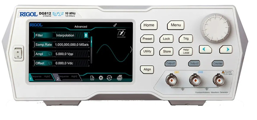 

Генератор сигналов Rigol DG812 10MHz 2 channel,125MSa/s sample rates,16bit resolution,2Mpt memory depth,7digits/s counter, DG812
