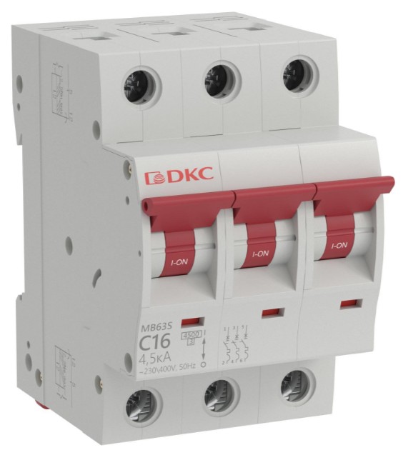 

Автоматический выключатель модульный DKC MB63N-3PC16 YON MB63 3P (C) 16A 6kA (кратность 4шт), MB63N-3PC16