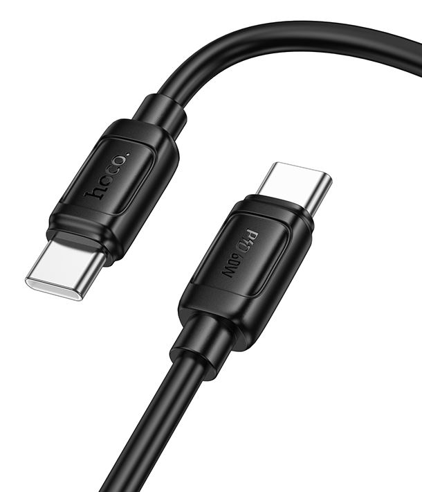 

Кабель интерфейсный Hoco X115 6942007651998 USB-C-USB-C 1.2м черный, X115