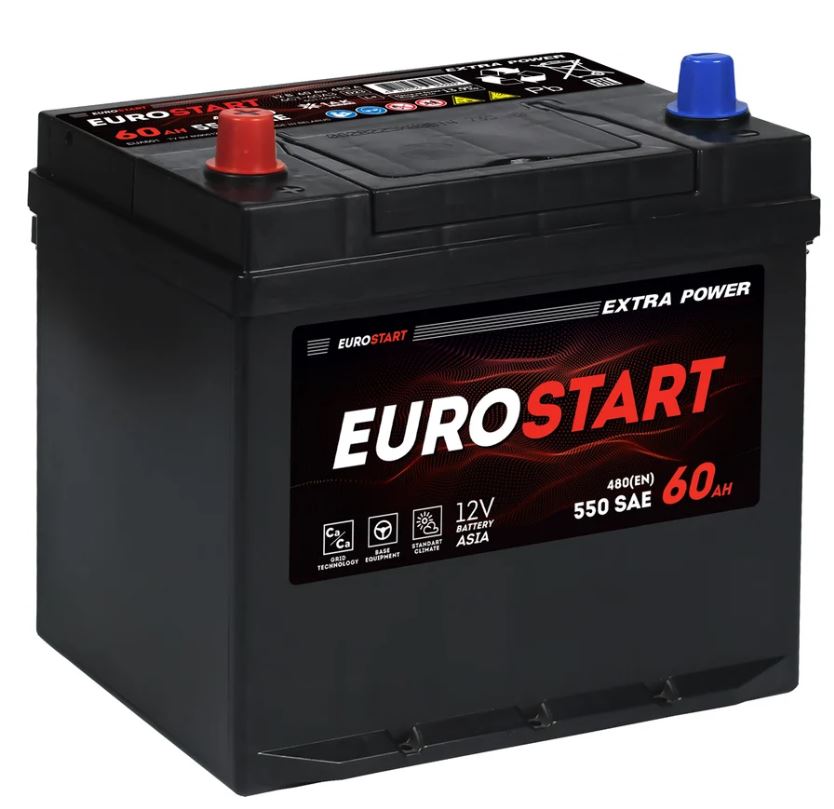 Батарея EUROSTART EUA601 Extra Power Asia 60Ah L+ (нижний борт)
