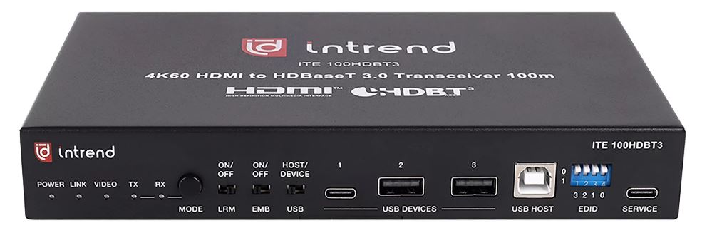 

Приемник/передатчик INTREND ITE-100HDBT3 сигнала HDMI, USB 2.0, HDBT 3.0 поддержка 4К60, до 100 метров, RS232, деэмбедирование звука, ITE-100HDBT3
