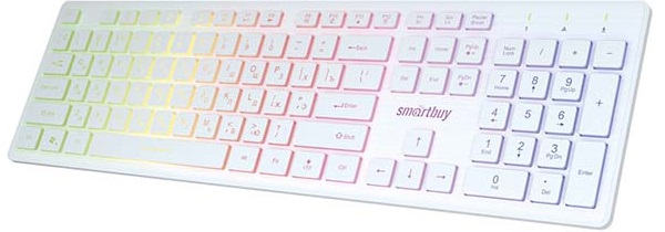 

Клавиатура SmartBuy ONE 305 SBK-305U-W с подсветкой, USB, белая, ONE 305