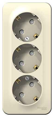 

Розетка Schneider Electric BLNRA011312 3-я с/з со шторками 16А, 250В, изолир. пластина Молочная наруж, BLNRA011312