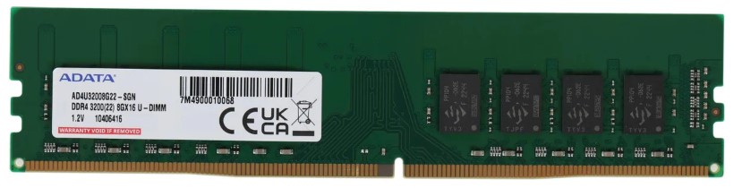 

Модуль памяти DDR4 8GB ADATA AD4U32008G22-SGN PC4-25600 3200MHz CL22 1.2V RTL, AD4U32008G22-SGN (УЦЕНЕННЫЙ)