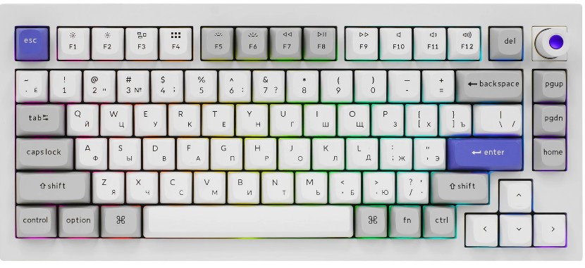 

Клавиатура Keychron Q1 HE 8K Q1HW-P1P-RU White, магнитные св., Q1 HE 8K