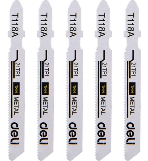 Изображение товара Набор полотен для электролобзика Deli DH-QJT021-E4 5 шт для тонкого металла