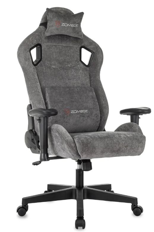 

Кресло игровое ZOMBIE GHOST FABR-GR Ghost Fabric серый Light-19 с подголов. крестов. пластик, GHOST FABR-GR