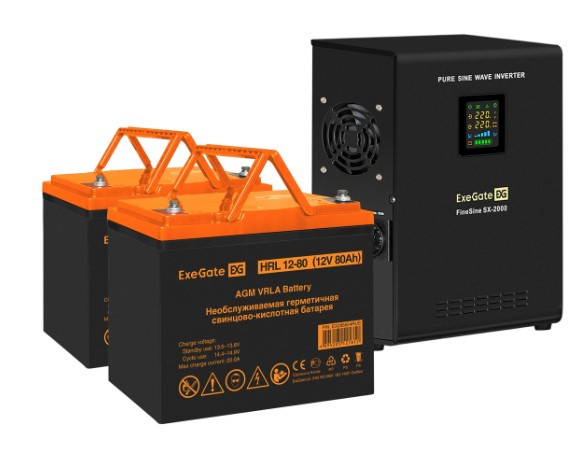 Изображение товара Комплект Exegate FineSine SX-2000.LCD.AVR.2SH источник бесперебойного питания