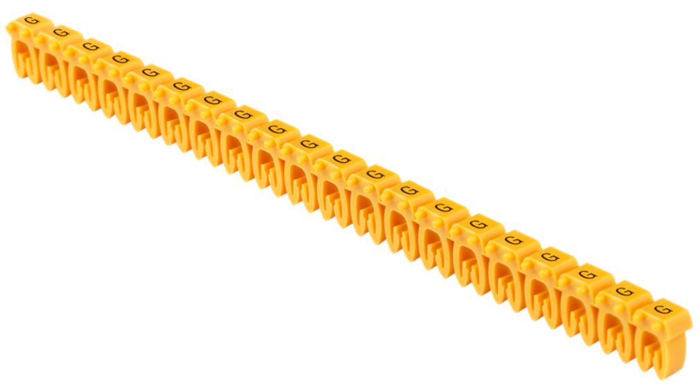 

Маркер на кабель IEK UMK-KE1-G открытого типа KE 0,75-1,5мм2 символ "G" (200шт/упак), UMK-KE1-G