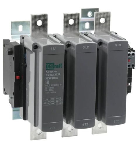 Изображение товара Контактор DEKraft 21972DEK серии КМ-102 для управлении двигателями 630А