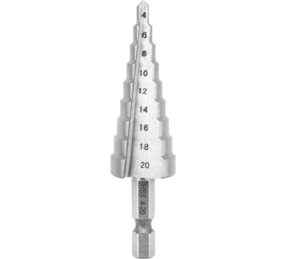 

Сверло KRANZ KR-12-6601 по металлу ступенчатое 4,0-20,0 мм 76 mm 62 HRC, KR-12-6601