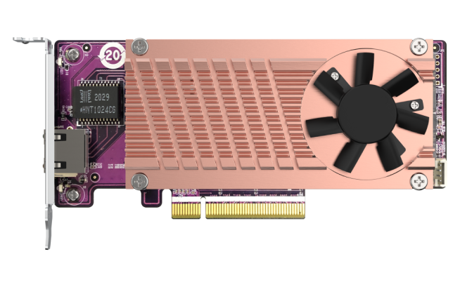 

Карта расширения QNAP QM2-2P10G1TB 2 слота M.2 22110/2280 NVMe SSD. Интерфейс PCIe Gen2 x4, 1 порт 10 GbE BASE-T., QM2-2P10G1TB