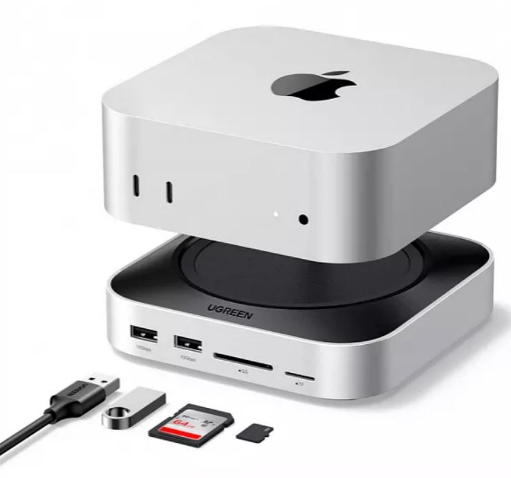 

Док-станция UGREEN CM841 65487_ 11-in-1 3×USB-A 3.2&2×USB-A 3.0&2×USB-C 3.2&SD/TF&NVMe SSD Docking Station for Mac Mini M4/M4 Pro. Цвет: серый космос, CM841