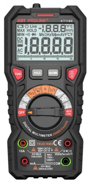 

Мультиметр цифровой КВТ 88548 KT 118E серия PROLINE, 88548