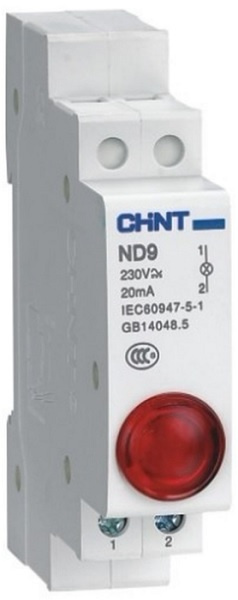 Изображение товара Индикатор CHINT ND9-1/r красный AC/DC 230В светодиодный IP40