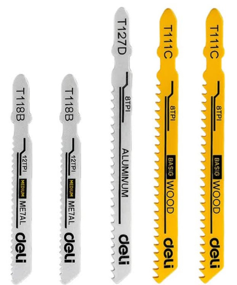 Изображение товара Набор пилок Deli DH-QJT005-EH1 универсальный для дерева металла алюминия 5 шт