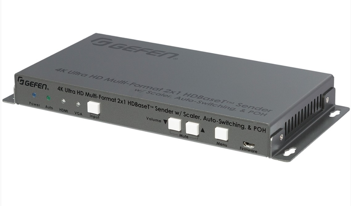 

Передатчик Gefen EXT-UHDV-HBTLS-TX масштабатор, коммутатор c автопереключением сигналов HDMI, VGA с аудио в витую пару CAT5e, HDBaseT, EXT-UHDV-HBTLS-TX