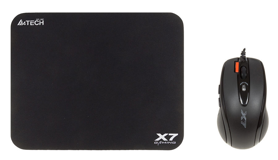 

Мышь A4Tech X-7120 X-710BK+X7-200MP черный оптическая (2000dpi) USB2.0 (7but) 490156, X-7120
