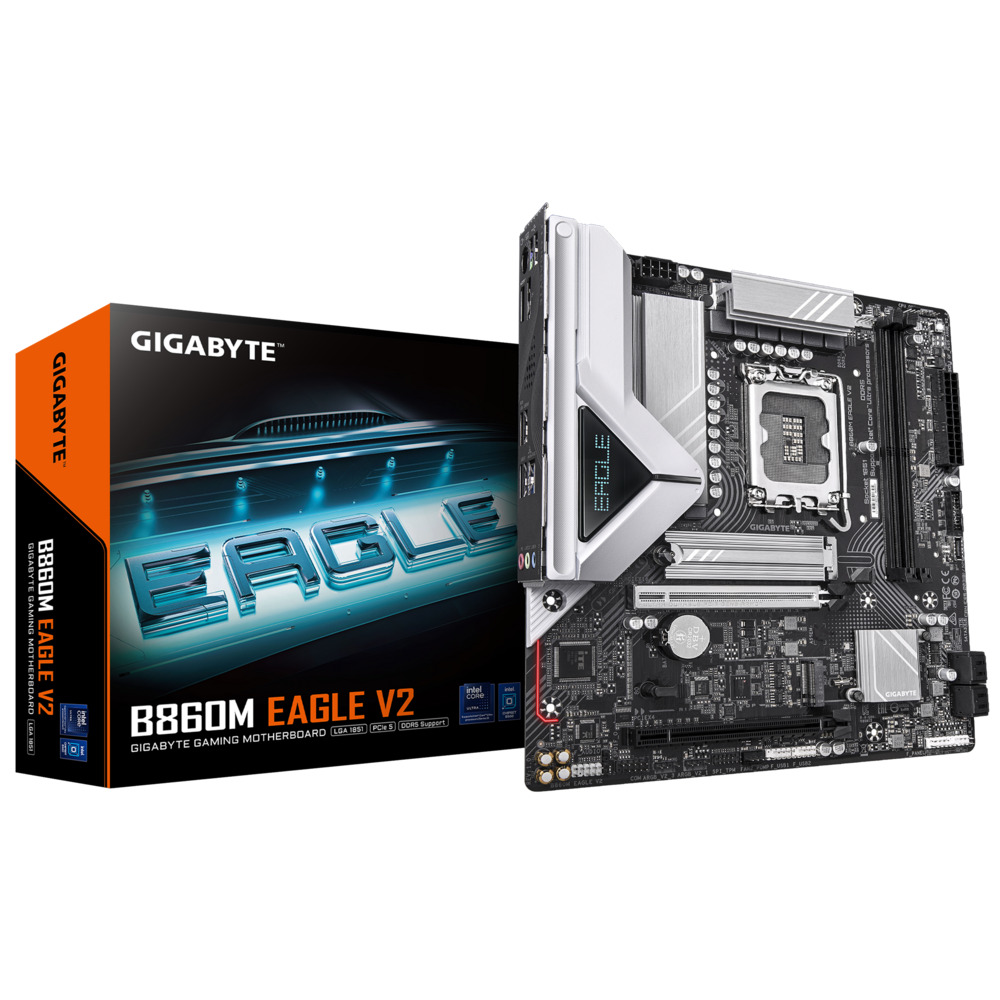 

Материнская плата mATX GIGABYTE B860M EAGLE V2 (LGA1851, B860, 2*DDR5, 2*PCIe, 2*M.2, 4*SATA, 3*USB 2.0, 3*USB 3.2, HDMI, DP), B860M EAGLE V2