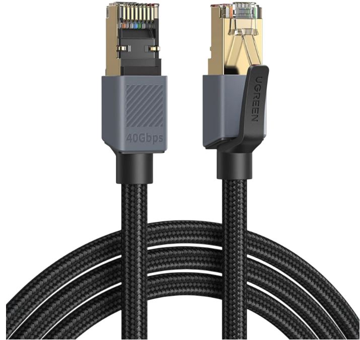 

Кабель патч-корд F/FTP 8 кат. 5м UGREEN NW343 85731_ цвет: черно-серый, NW343