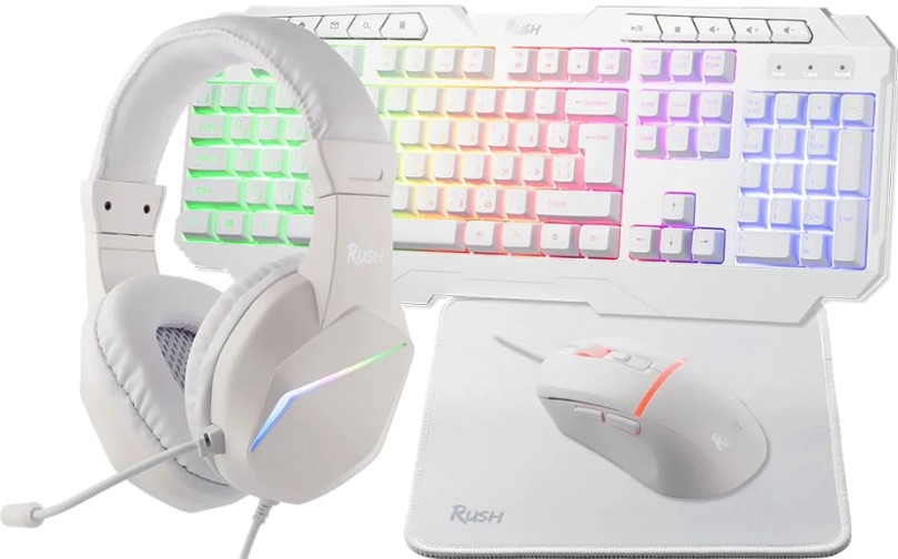 

Клавиатура и мышь SmartBuy F10 SBC610GW беспроводной гарнитура+коврик белый (1/4), F10