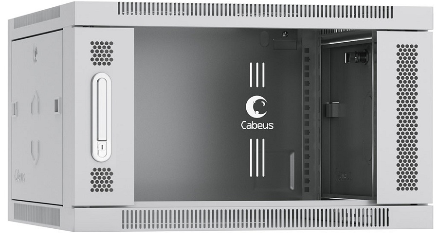 

Шкаф настенный 19", 6U Cabeus SH-05F-6U60/60 600x600x368mm (ШхГхВ) дверь стекло, SH-05F-6U60/60