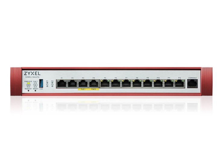 

Межсетевой экран ZYXEL USG FLEX 500H Rack, 2xRJ-45: 1/2.5G (LAN/WAN), 2xRJ-45: 1/2.5G PoE+ (LAN/WAN), 8xRJ-45: 1G (LAN/WAN), 1xUSB3.0, USG FLEX 500H