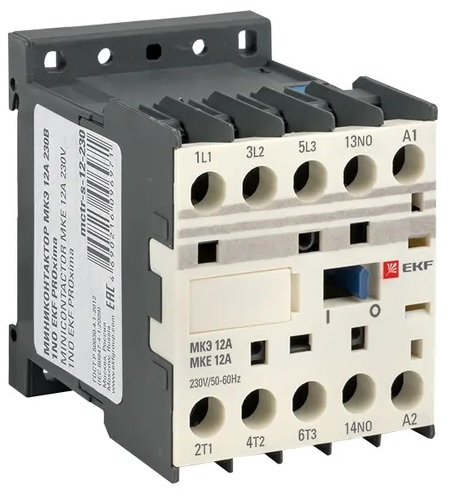 

Контактор EKF Mctr-s-12-230 МКЭ 12А 230В 1NO, Mctr-s-12-230